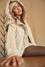 Load image into Gallery viewer, Cream Faux Leather Hooded Vest
