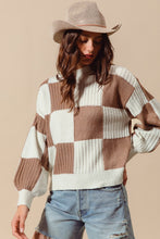 Load image into Gallery viewer, Mocha Checkered Sweater
