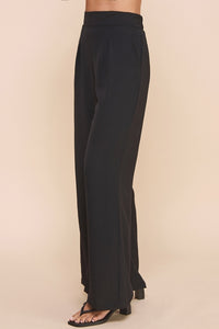 Black Front Pleat Pants