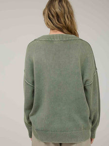 Olive V-Neck Sweater