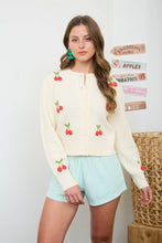 Load image into Gallery viewer, Ivory Cherry Cardigan
