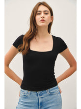 Load image into Gallery viewer, Black Square Neck Top
