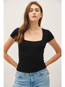 Black Square Neck Top – Adorn Boutique MI