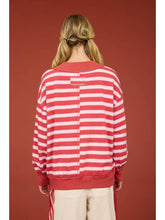 Load image into Gallery viewer, Red + Pink Stripe Pullover
