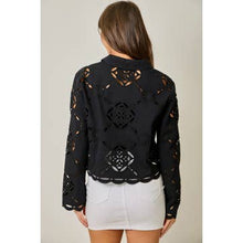 Load image into Gallery viewer, Mystree Black Eyelet Jacket
