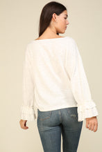Load image into Gallery viewer, Ivory Ruffle Cuff Top
