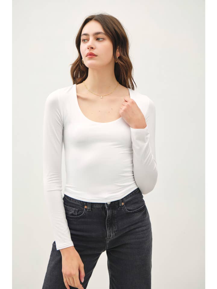 Off White Slim Fit L/S Top