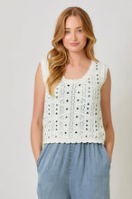 Load image into Gallery viewer, Ivory Crochet Cotton Tank
