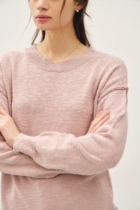 Rose Marled Cotton Sweater