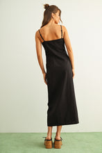 Load image into Gallery viewer, Miou Muse Black Linen Button Dress
