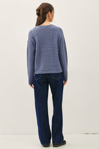Blue Cable Sweater