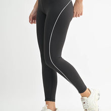 Load image into Gallery viewer, Black Leggings w/White Trim
