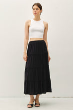 Load image into Gallery viewer, Black Tiered Maxi Skirt
