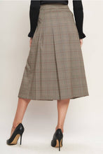 Load image into Gallery viewer, Brown Plaid Midi Skirt

