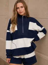Load image into Gallery viewer, Navy Rugby Stripe Pullover
