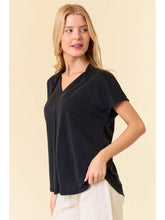 Load image into Gallery viewer, Black Modal V-Neck Top
