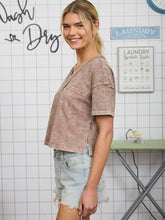 Load image into Gallery viewer, Cocoa Crop V-Neck Tee
