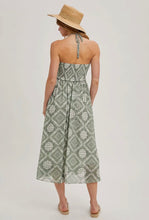Load image into Gallery viewer, Olive Geometric Halter Dress
