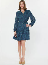 Load image into Gallery viewer, Blue + Teal Jacquard Dress
