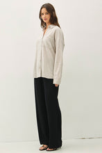 Load image into Gallery viewer, Khaki Hairline Stripe Button Down Shirt
