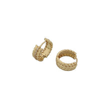 Load image into Gallery viewer, Leaf CZ Hoops
