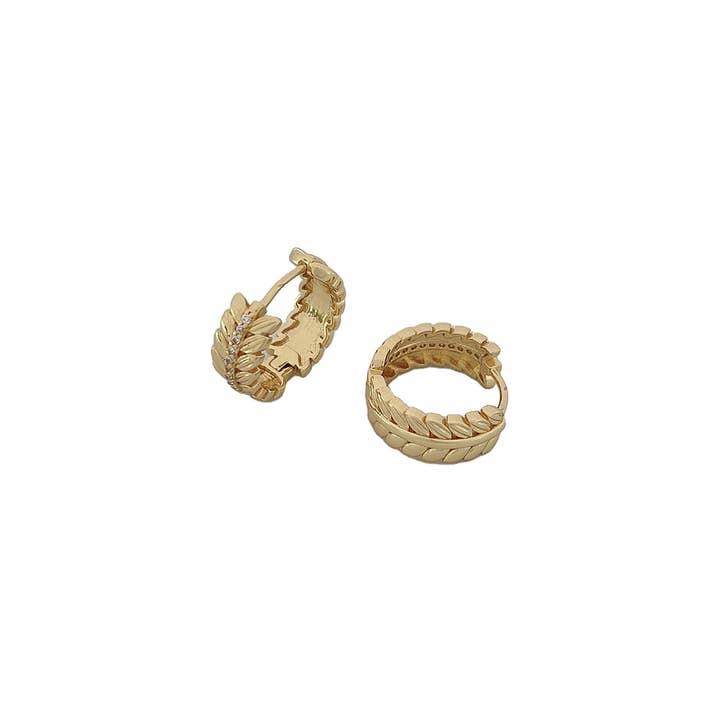 Leaf CZ Hoops