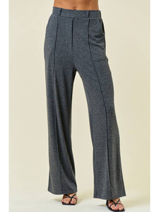Charcoal Pinktuck Pants