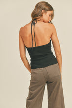 Load image into Gallery viewer, Miou Muse Black Twisted Sweater Tank
