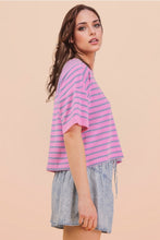 Load image into Gallery viewer, Purple + Blue Stripe Tee
