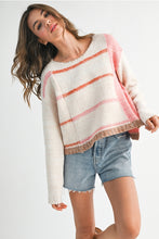 Load image into Gallery viewer, Pink Stripe Blocked Sweater
