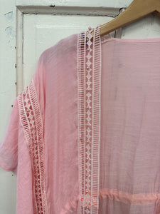 Pink Pom Trim Kimono