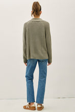 Load image into Gallery viewer, Sage Wide Collar Waffle Sweater
