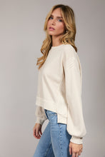 Load image into Gallery viewer, Bone Ribbed Step Hem Crewneck

