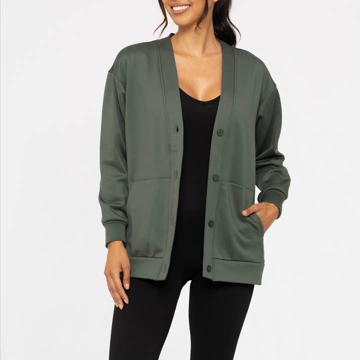 Forest Green Scuba Cardi