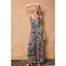 Load image into Gallery viewer, Dress Forum Charcoal Abstract Surplice Jumpsuit
