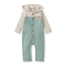 Load image into Gallery viewer, Sage Slub Baby Hooded Jumpsuit
