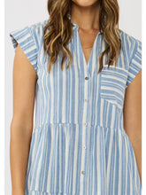 Load image into Gallery viewer, Lovestitch Blue Stripe Tiered Dress
