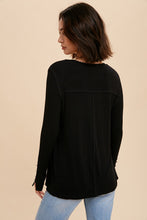 Load image into Gallery viewer, Black Henley Top
