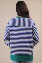 Load image into Gallery viewer, Blue + Green Striped Pullover
