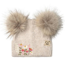 Load image into Gallery viewer, Embroidered Floral Pom Hat - Baby
