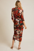 Load image into Gallery viewer, Black + Burgundy Floral Mesh Dress

