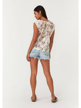 Load image into Gallery viewer, Lovestitch Ivory + Pink Floral Lace Trim Top

