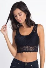 Load image into Gallery viewer, Black Lace Back Bralette - Plus
