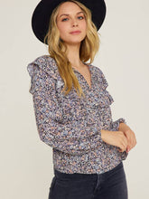 Load image into Gallery viewer, Purple Ditsy Floral Top
