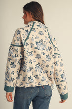 Load image into Gallery viewer, Blue Floral Sherpa Pullover
