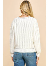 Load image into Gallery viewer, Ivory Contrast Stitch Cardigan
