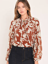 Load image into Gallery viewer, Rust Floral Top
