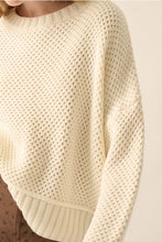 Load image into Gallery viewer, Promesa Cream Textured Crochet Sweater
