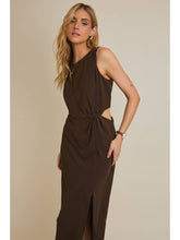 Load image into Gallery viewer, Coffee Cutout Twisted Dress
