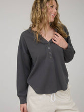 Load image into Gallery viewer, Charcoal Textured Henley
